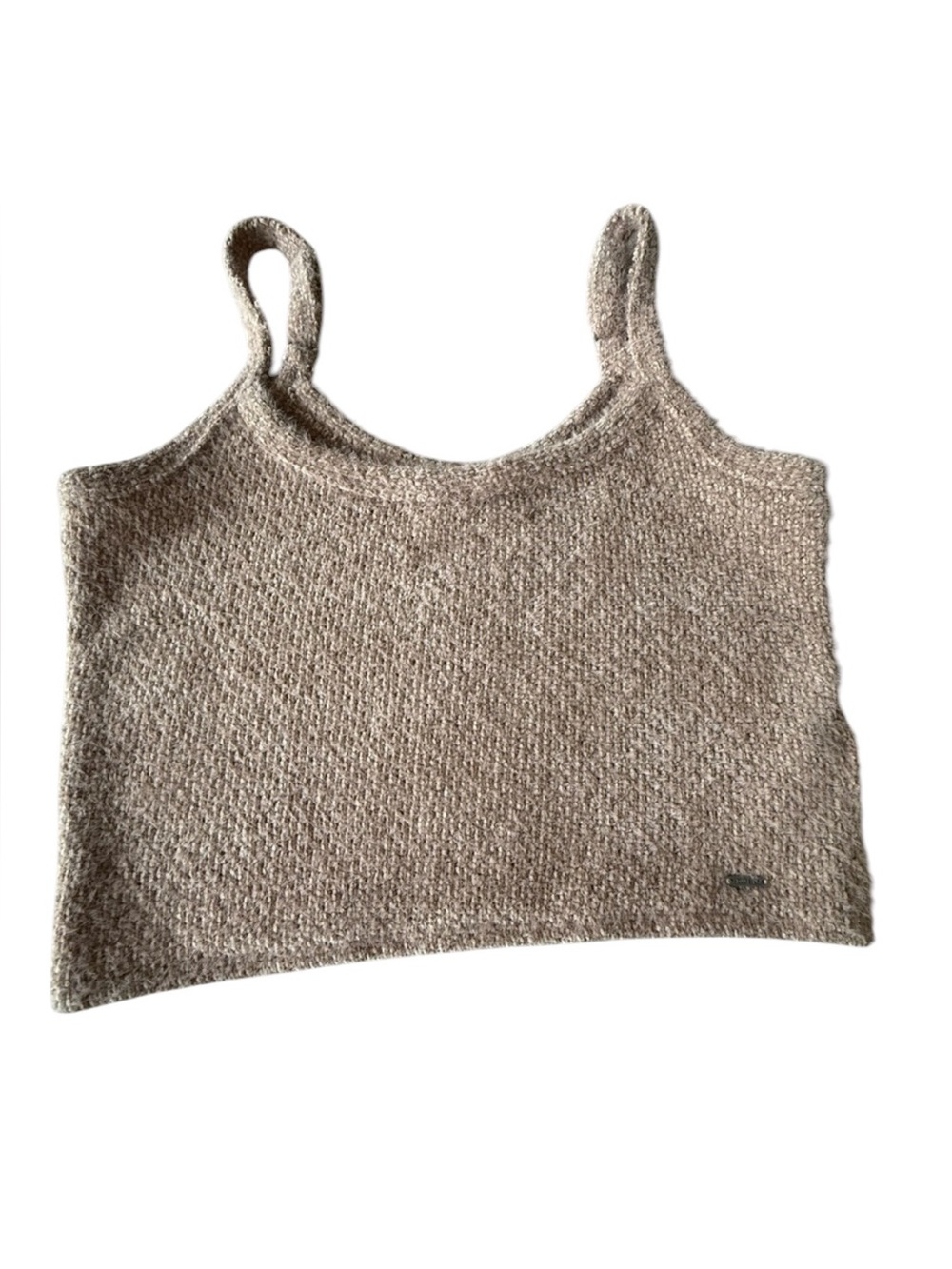 Hollister Knit Crop Tank Top in Tan‎ Brown